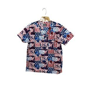 Butter Soft Originals Patriotic Women’s Scrub Top Size S